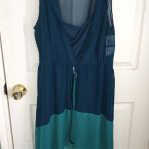 High Low Teal and Turquoise Dress