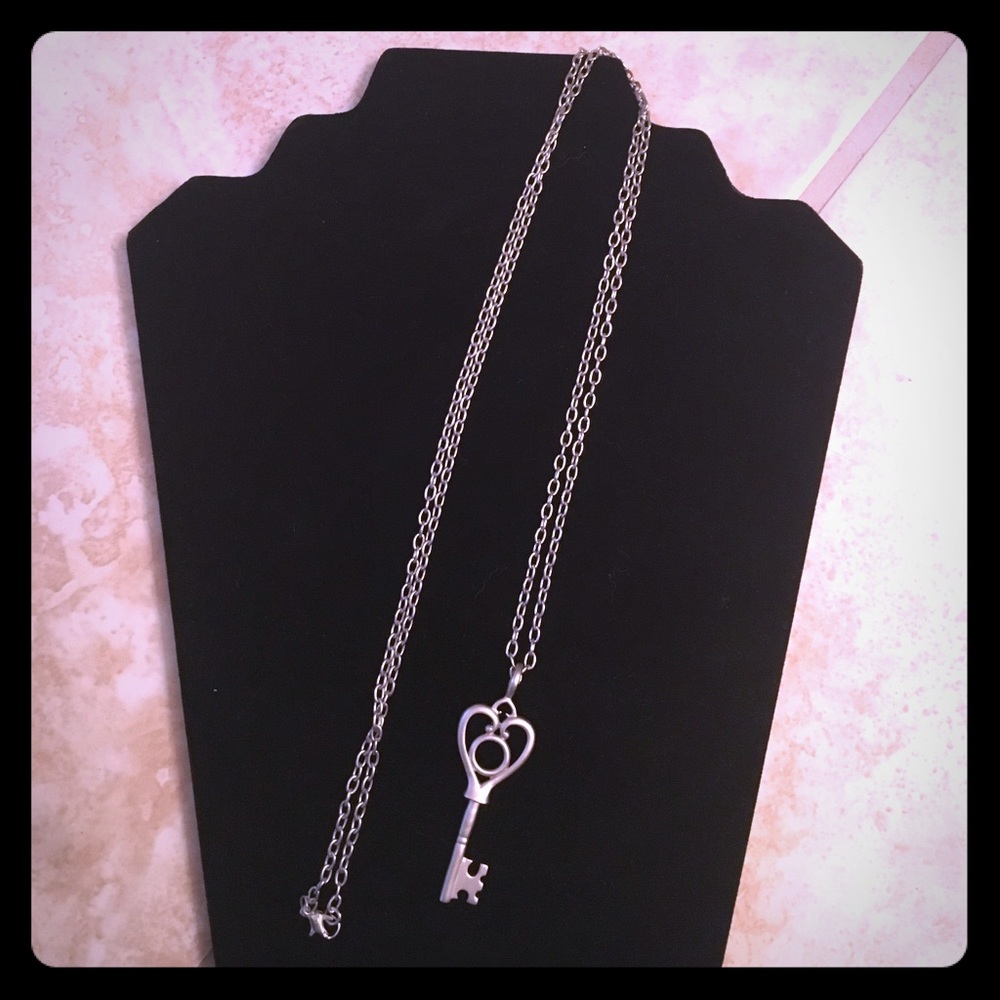 Silver key necklace