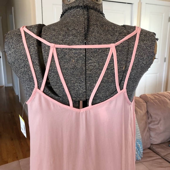 NWT size LARGE ROSE PINK STRAP BACK TANK TOP - Picture 3 of 5