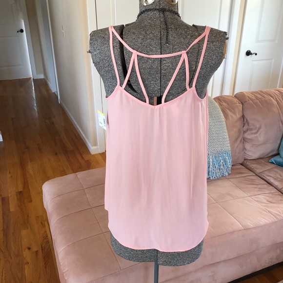 NWT size LARGE ROSE PINK STRAP BACK TANK TOP - Picture 4 of 5