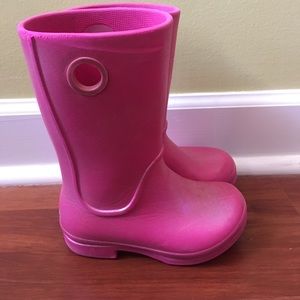 Croc pink boots
