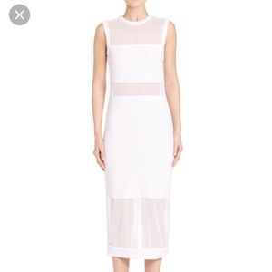 Alice + Olivia White Karman Mesh Dress