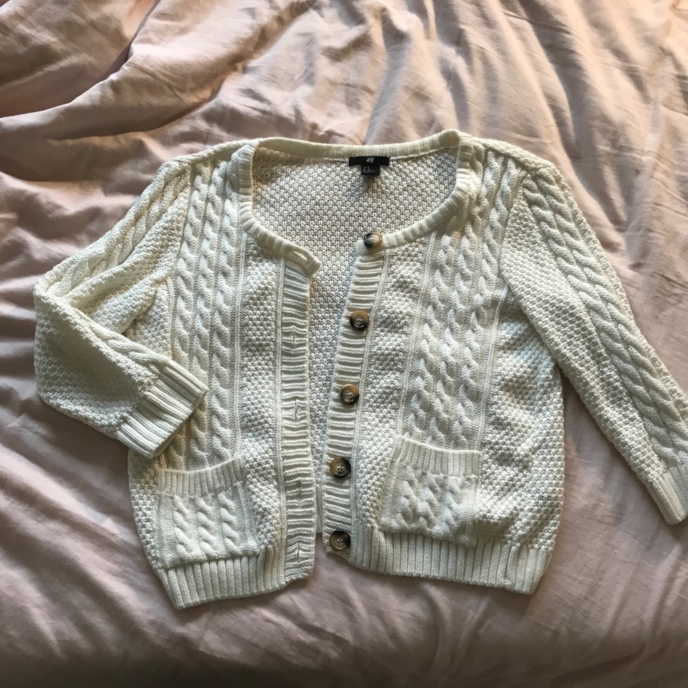 H&M cream cardigan