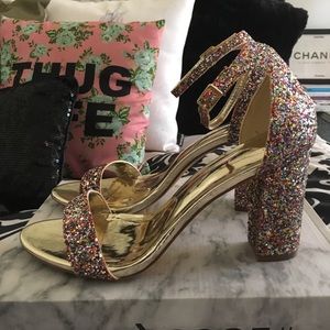 Madden Girl multi color glitter heels