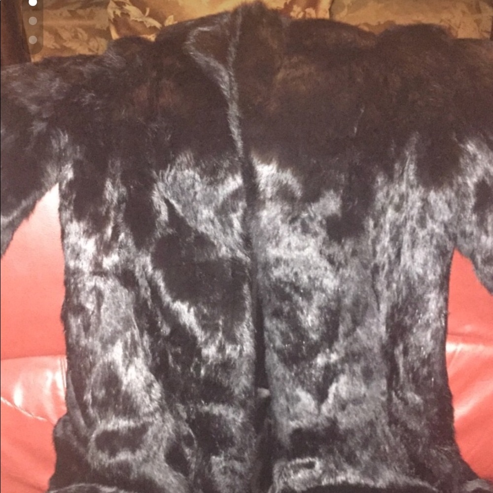 Black fur coat