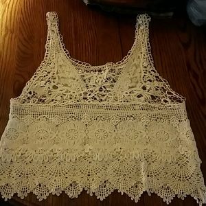GORGEOUS BOHO CROCHET TANK TOP (L)