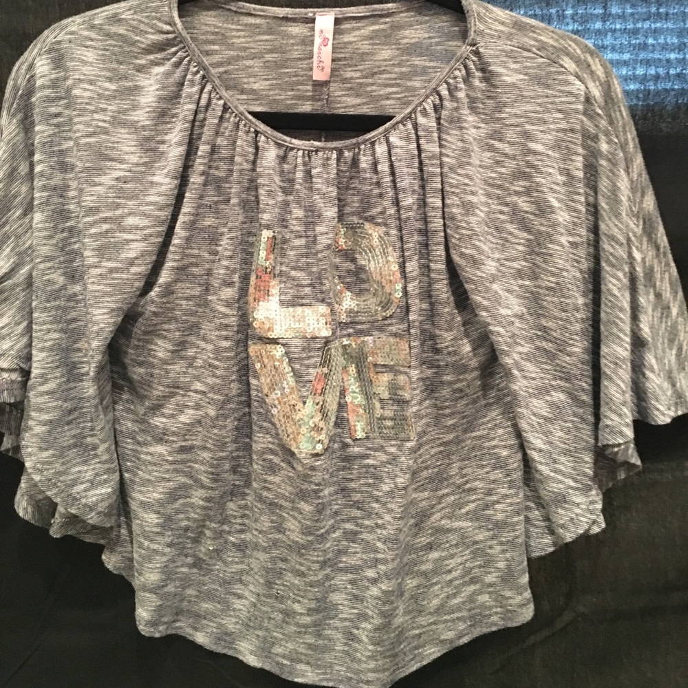 LOVE t-shirt -gray/blue color