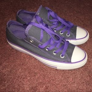 Purple and white Converse