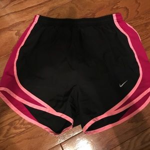 Black and pink Nike shorts. Women's extra small