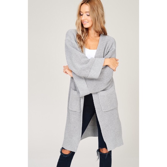 LAST ONE!! Grey Cardigan with Pockets - Picture 3 of 3