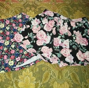 2 forever 21 floral skirts bundle sz xs & s