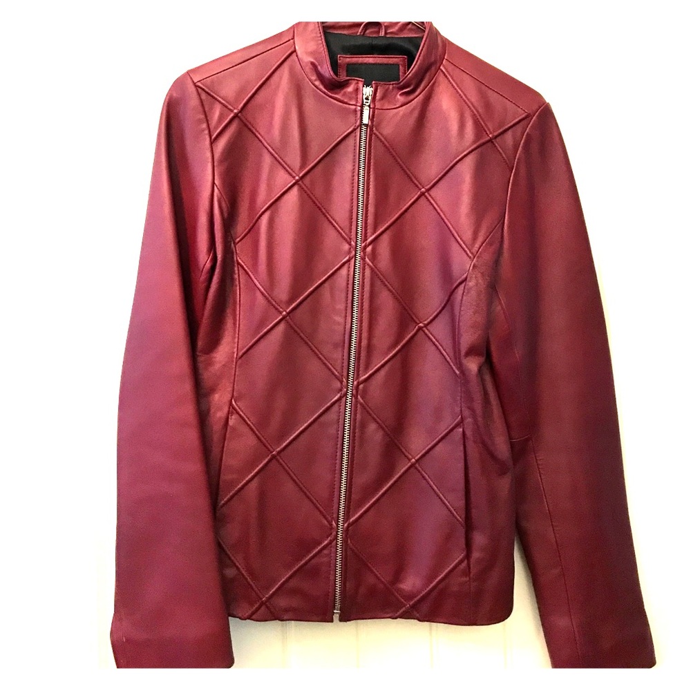 Leather jacket- brick red