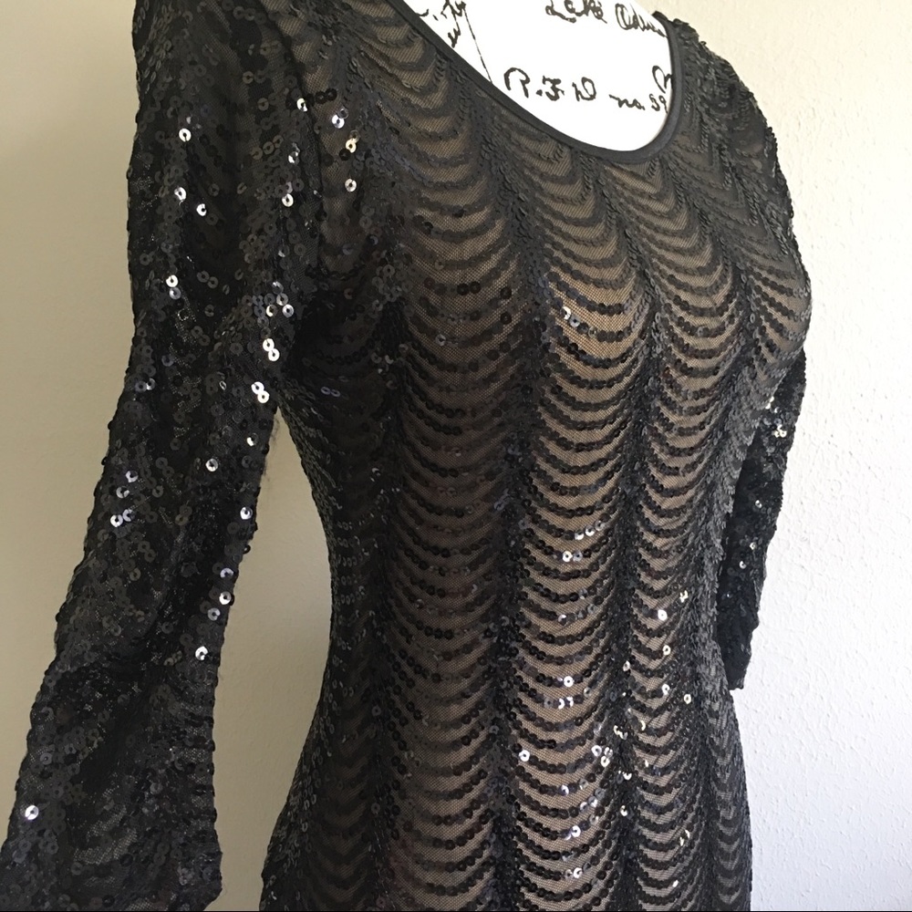 Black Sequin Cocktail Dress