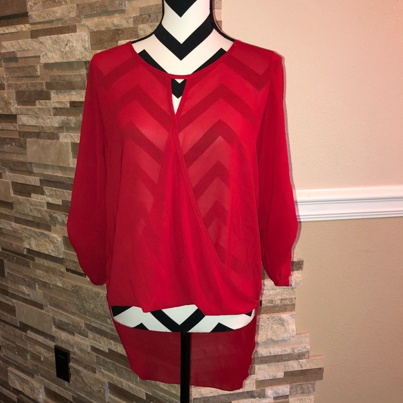 Rue21 Tops - Red Hi-Low Blouse E147