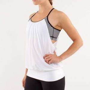 Lululemon no limits tank (black + white)