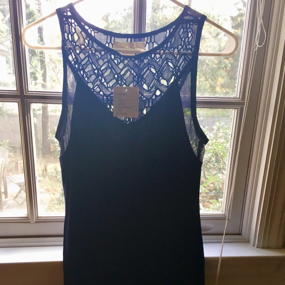 Urban Outfitters Navy Dress With Mesh Detailing