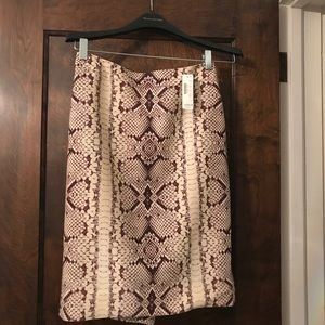 JCrew NWT snakeskin-print pencil skirt sz 0