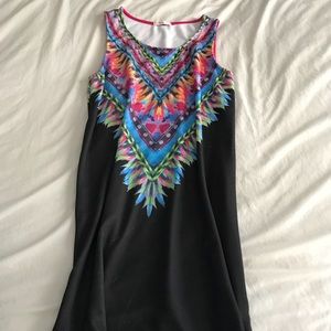 Black dress with colorful detail NWOT