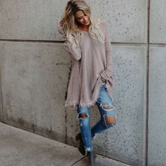 Last 1❣️ Mauve Cold Shoulder Sweater - Picture 2 of 7