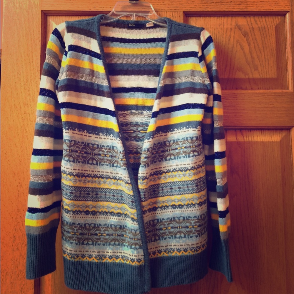 Striped cardigan sweater
