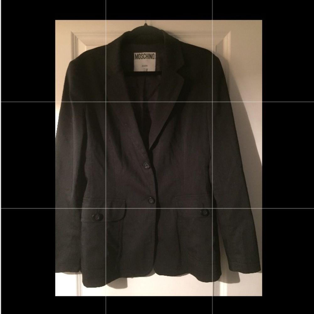Moschino Jeans Sunning Curvy Black Jacket Size 12