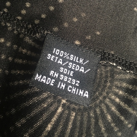 TIBI Silk Black/Ivory Print V-Neck Dress - Picture 6 of 7