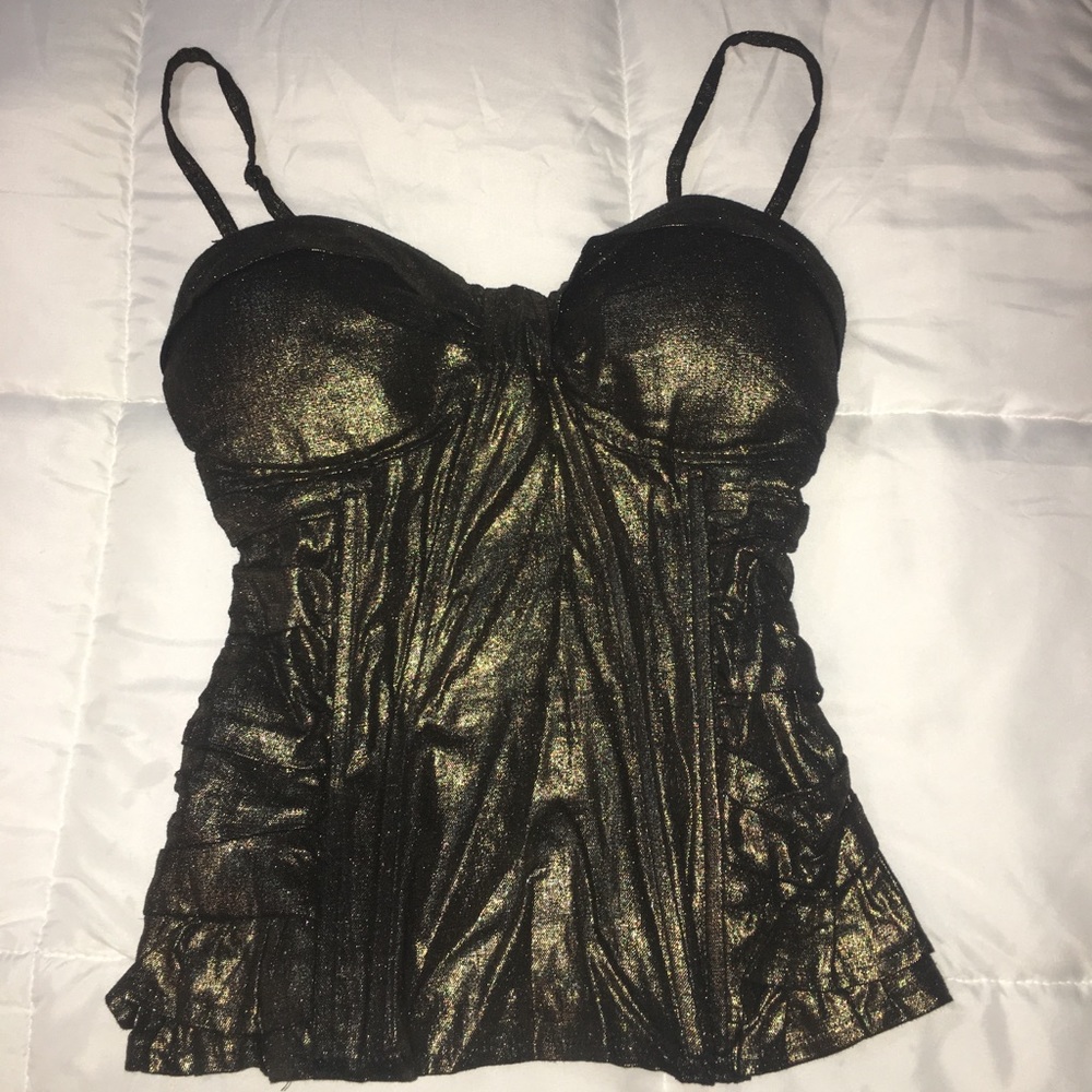BNWT Charlotte Russe gold corset
