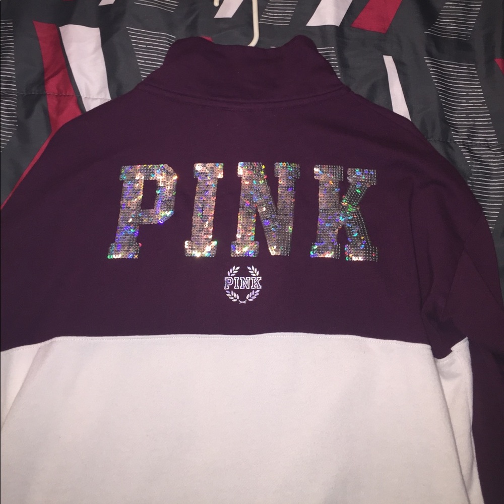 PINK bling Half Zip