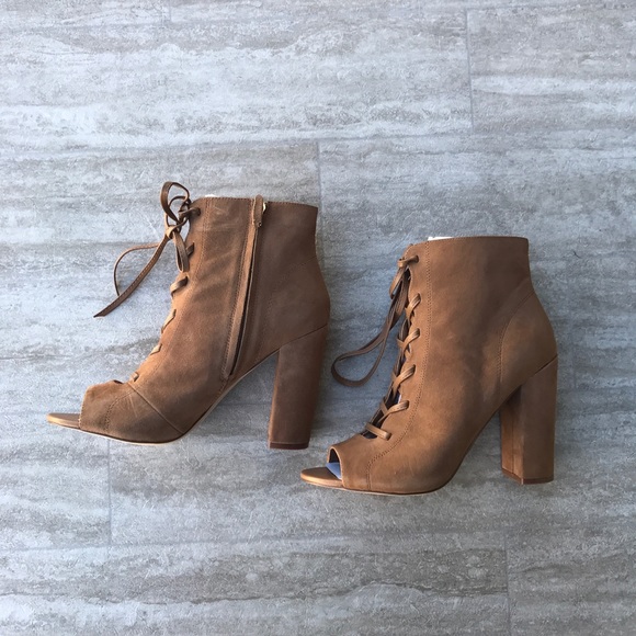 Sam Edelman Yvie Ankle Lace up Bootie Saddle Boots - Picture 5 of 5
