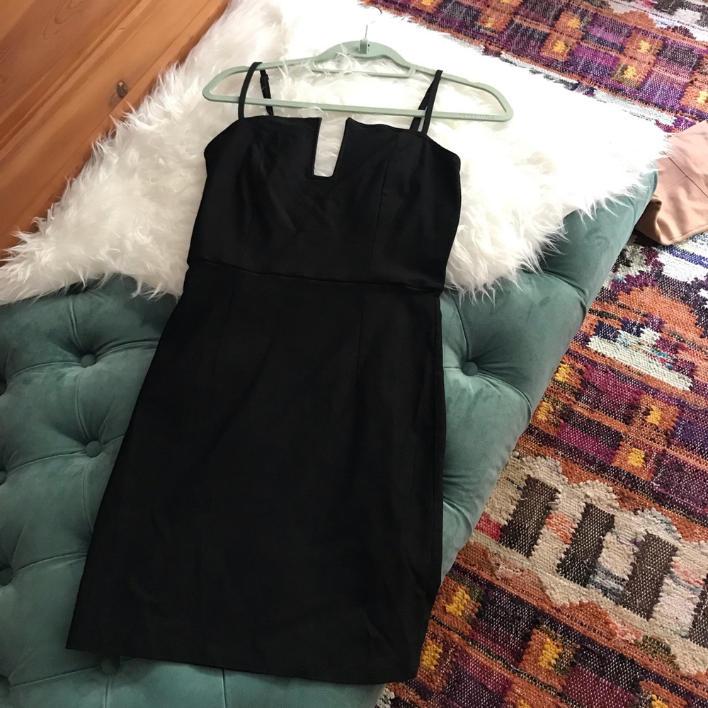Front cutout black cocktail dress