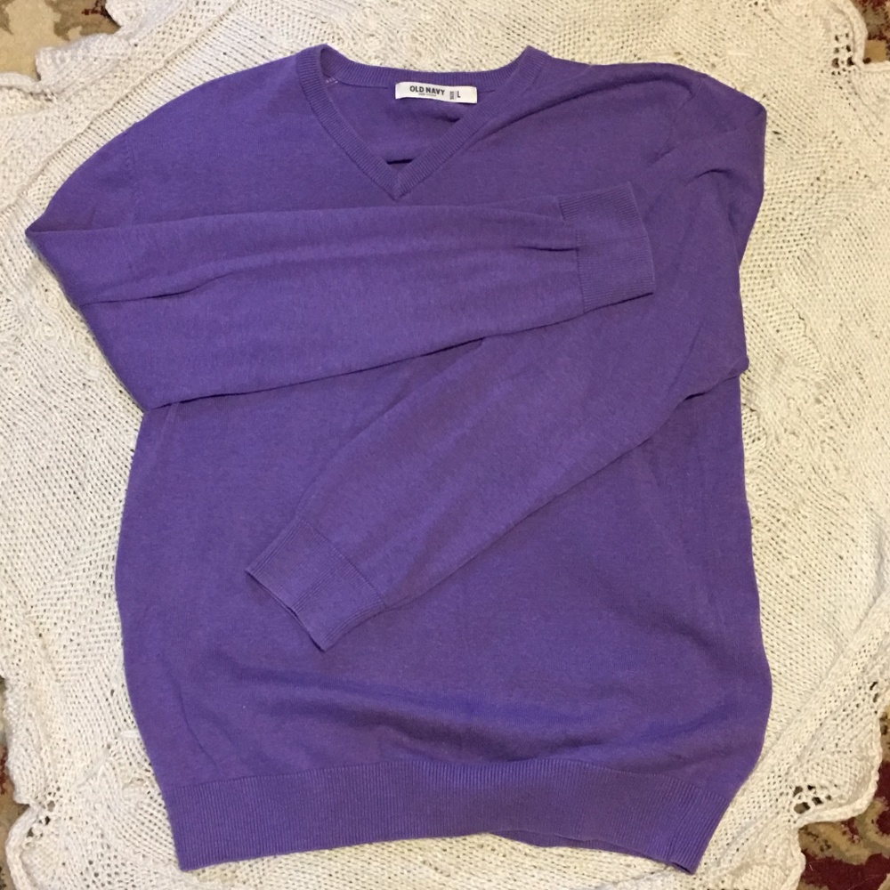Men's Old Navy Purple V-Neck Sweater - Large