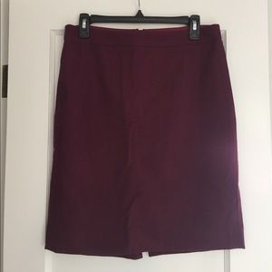 Maroon J. Crew Pencil Skirt