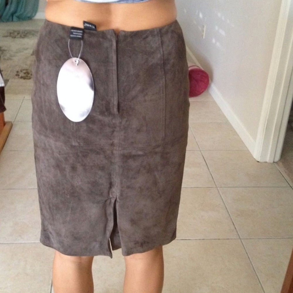 Victoria's Secret Brown Suede Pencil Skirt NWT ful