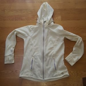 Mountain Hardware ivory hooded fleece, size M