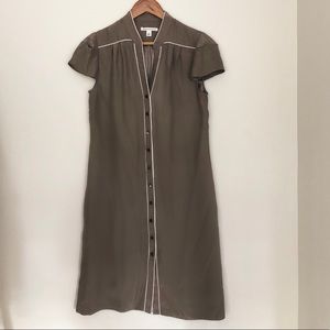 Banana Republic Tan Silk Button Up Dress Size 8