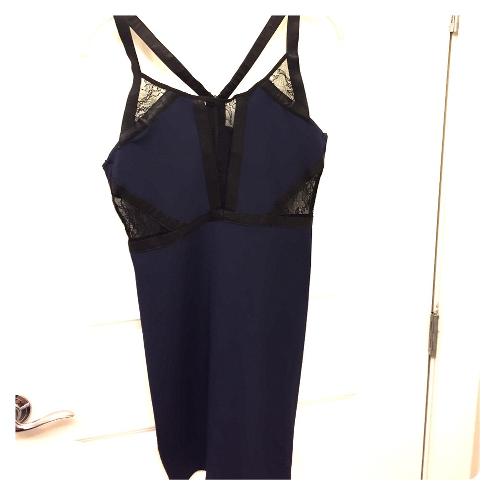 Lace cutout cocktail dress