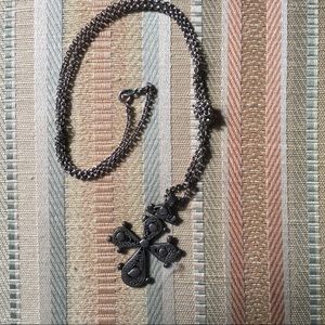 Vintage Sterling Silver Cross Necklace