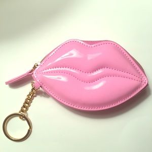 Victoria’s Secret Kiss Lips Wallet Keychain Pink