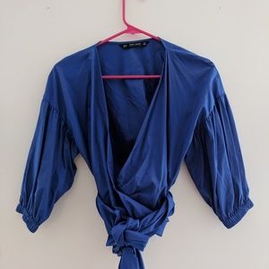 Turquoise, Wrap-around Zara Top