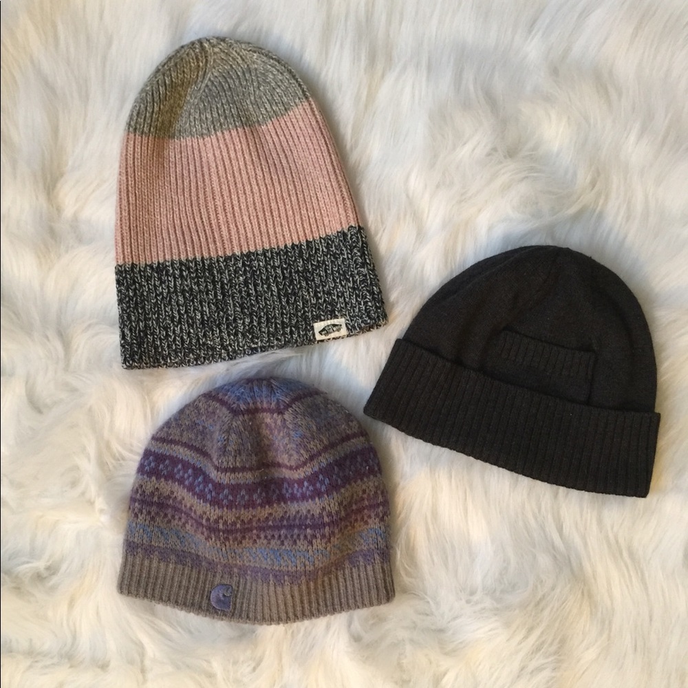 Bundle of beanies three beanie style hats
