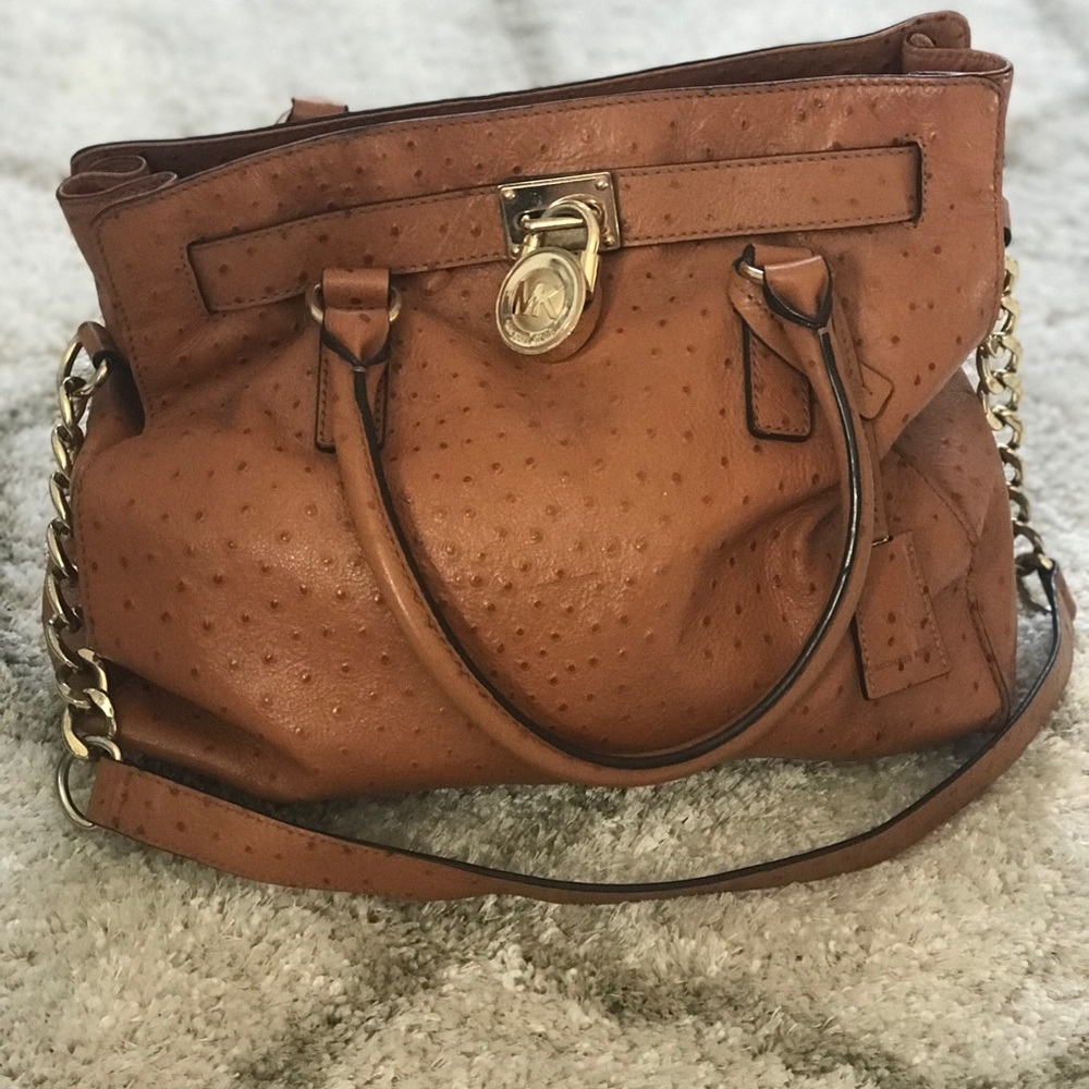 Michael Kors Large Hamilton Ostrich Bag