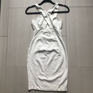 White Bodycon Dress with Crisscross Halter