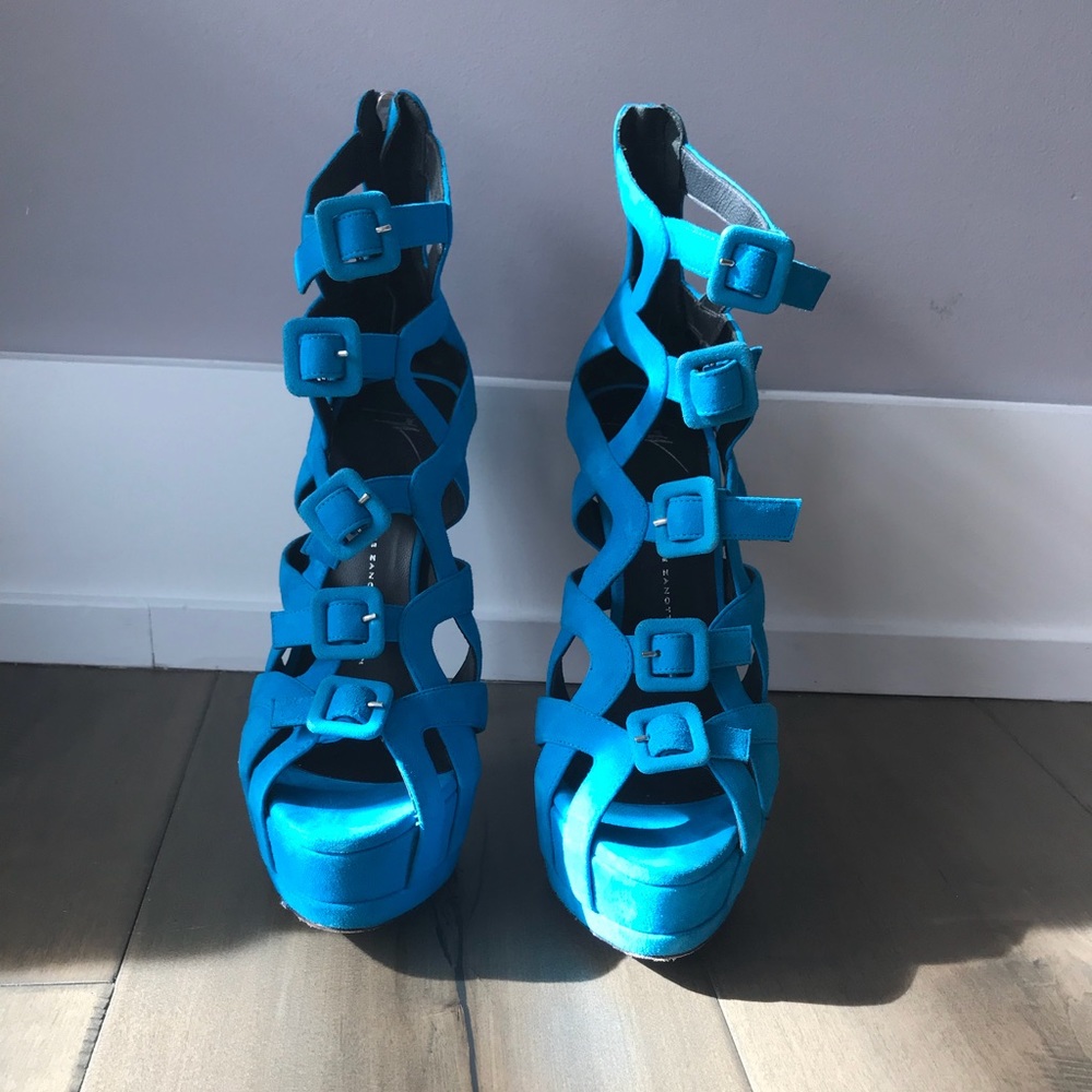 Electric Blue Giuseppe Cage Heels