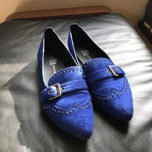 Blue Faux Suede Shoes