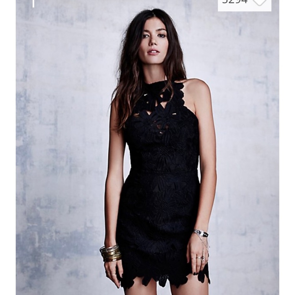 Free people Black Jessica lace dress