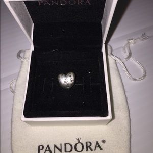 Pandora bead heart with paw prints