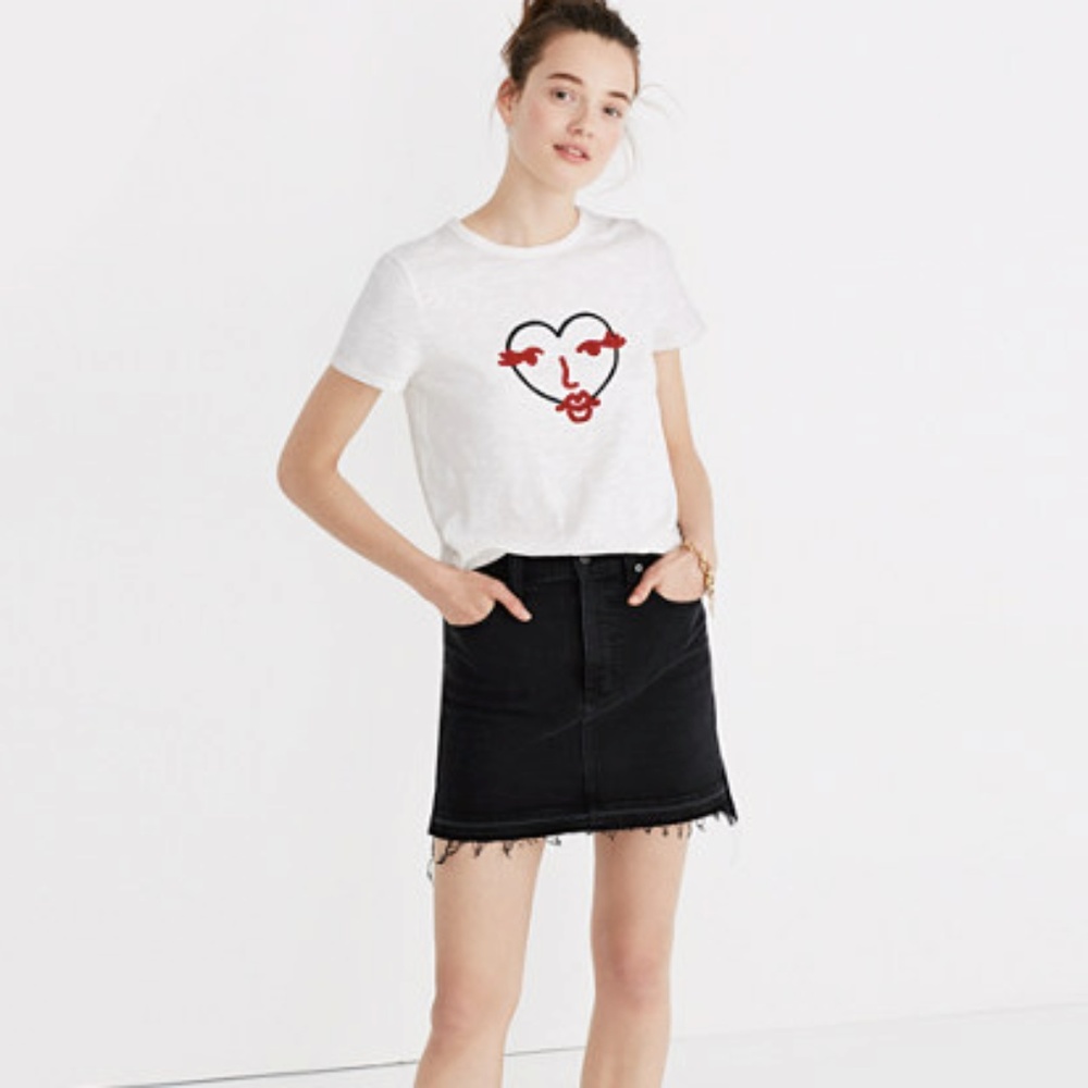 Madewell Heart Face Tee size M