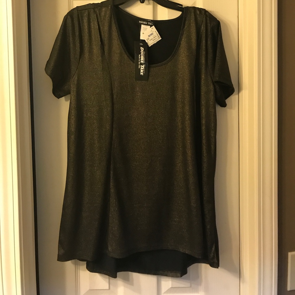 • bronze shimmery tunic length top •