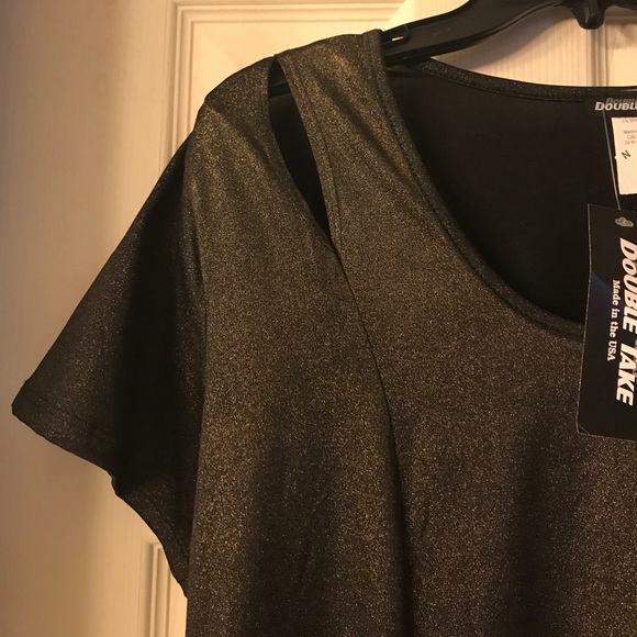 • bronze shimmery tunic length top • - Picture 2 of 7