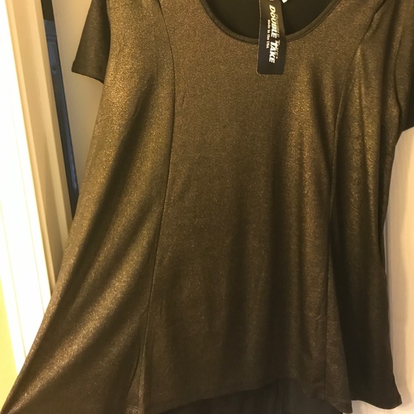 • bronze shimmery tunic length top • - Picture 3 of 7